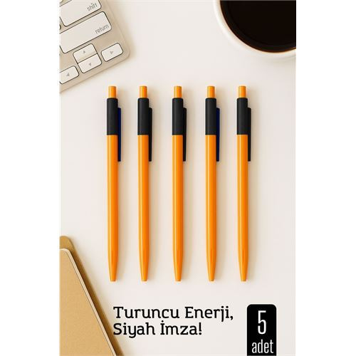 Tükenmez Kalem Siyah Ofis ve Okul İçin Pratik Yazım 5 li PAKET
