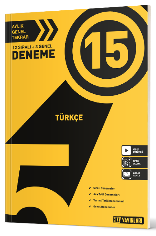 Hız Yayınları 5. Sınıf Türkçe 15 Deneme
