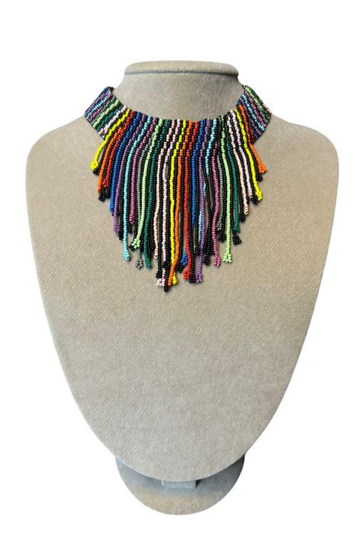 - Özlem 9422 3960 El Yapımı Saçaklı Model Kum Boncuk Yaka Kolye