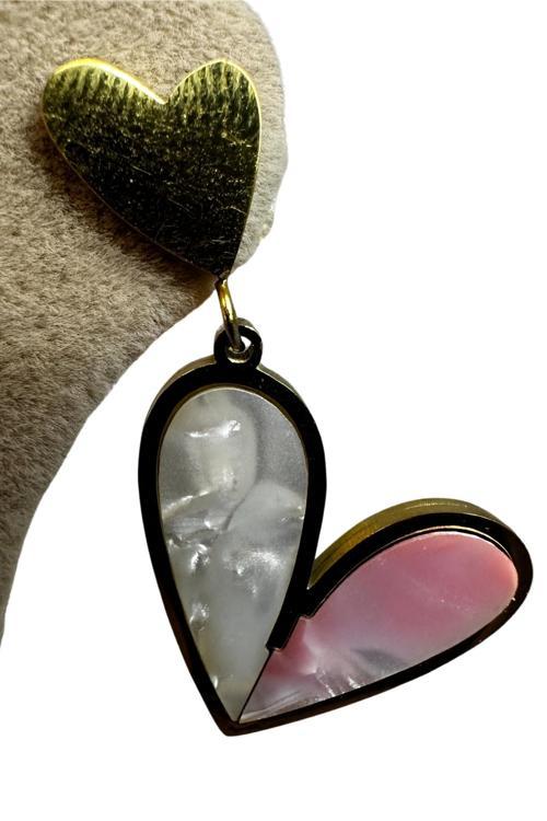 - İREM 3914 Kalp Figürlü Çelik Küpe