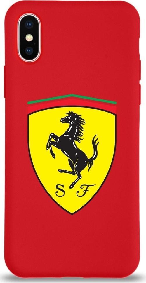 Iphone X Uyumlu Lansman Kılıf Ferrari Tasarımlı Altı Kapalı Içi Kadife Kaplı Kapak