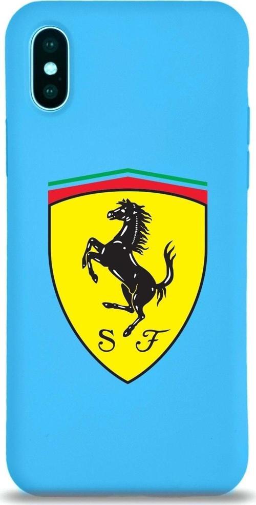 Iphone X Uyumlu Lansman Kılıf Ferrari Tasarımlı Altı Kapalı Içi Kadife Kaplı Kapak