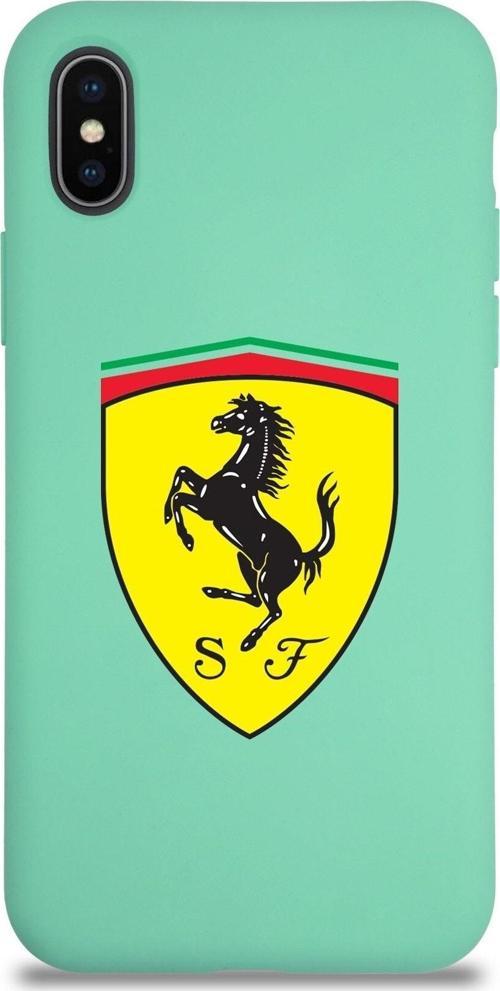 Iphone X Uyumlu Lansman Kılıf Ferrari Tasarımlı Altı Kapalı Içi Kadife Kaplı Kapak Uyumlu