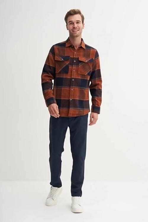 Regular Fit Cep Detaylı Oduncu Gömlek-20110