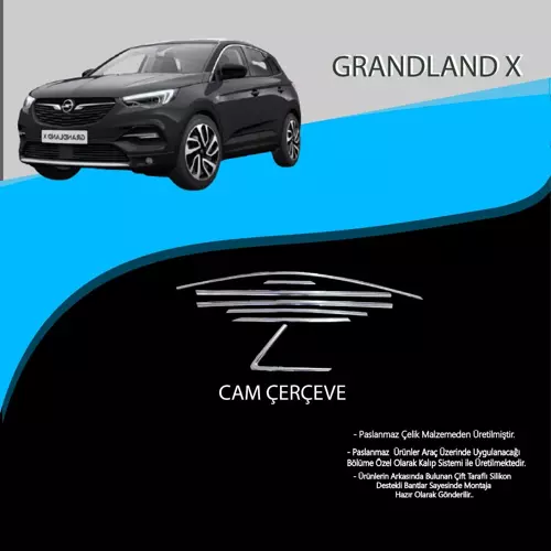 Opel Grandland X Krom Cam Çıtası Tam Tur 14 Parça 2017+
