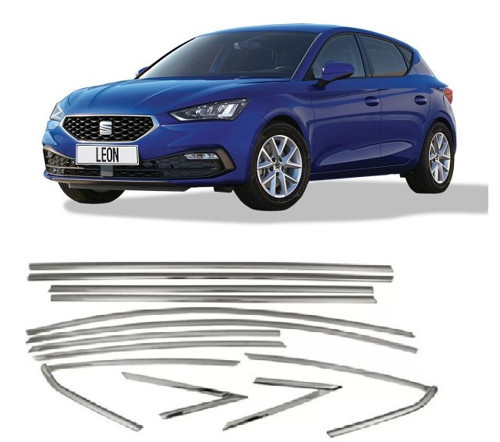Seat Leon Krom Cam Çıtası Tam Tur 10 Parça 2021+