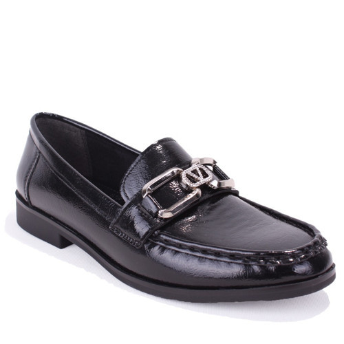DZA07-6826186 Siyah Rugan Günlük Loafer Kadın Ayakkabı