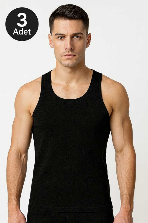 Erkek Sporcu Atlet Siyah 3 Adet