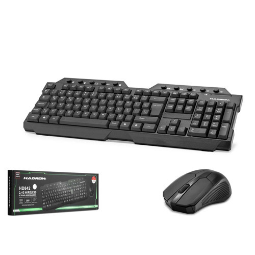 HD842 Türkçe-Q Multimedia 1600dpi 2.4Ghz USB Kablosuz Klavye Mouse Set - Siyah
