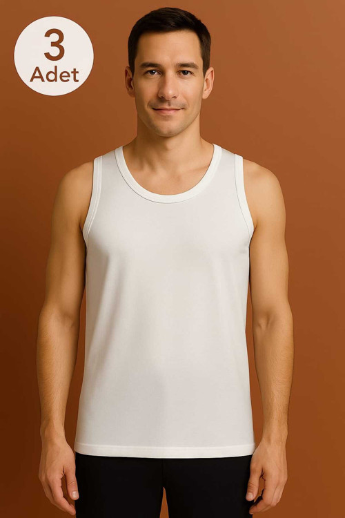 Beyaz Askılı Erkek Atlet Premium Avantajlı Paket 3 Adet %100 Pamuk