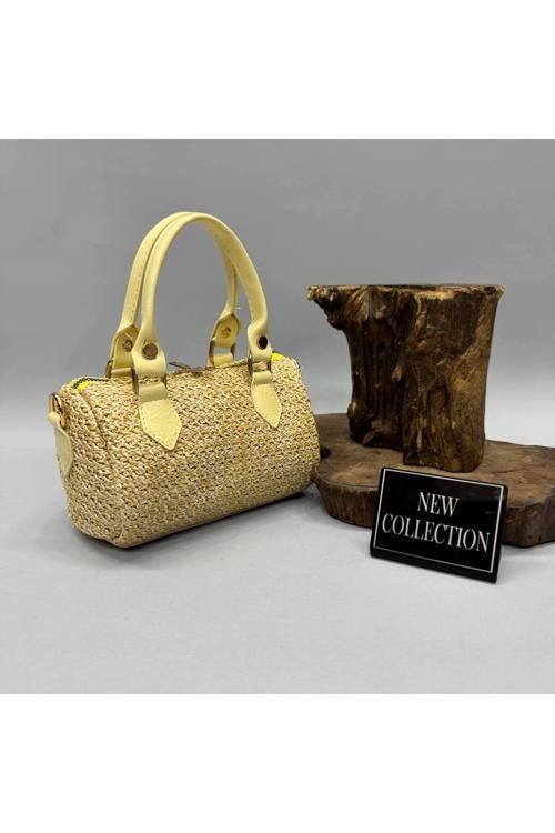 Kadın SARI El ve Kol Askılı Hasır Çanta OT00083