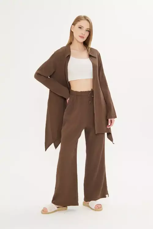 Asimetrik Müslin Ceket