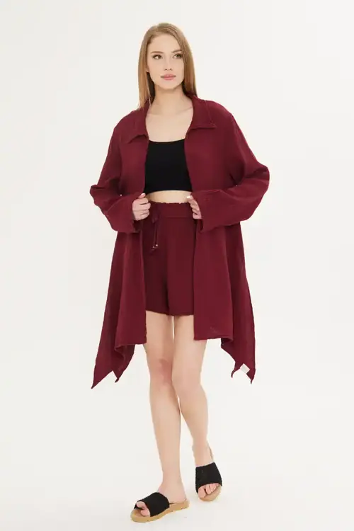 Asimetrik Müslin Ceket