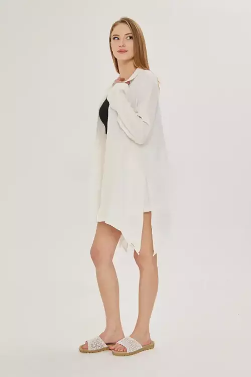 Asimetrik Müslin Ceket