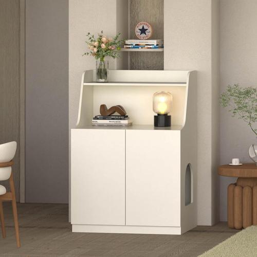 Petlebi Kedi Tuvalet Dolabı – Çok Amaçlı Kedi Mobilyası Beyaz