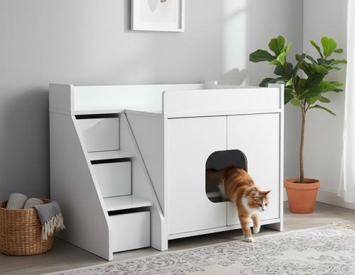 Trixie Cat Merdivenli Çok Amaçlı Kedi Tuvaleti Mobilyası