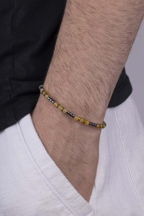 Hematit Taşı Geçişli Jade Taşı Doğal Taş Bileklik