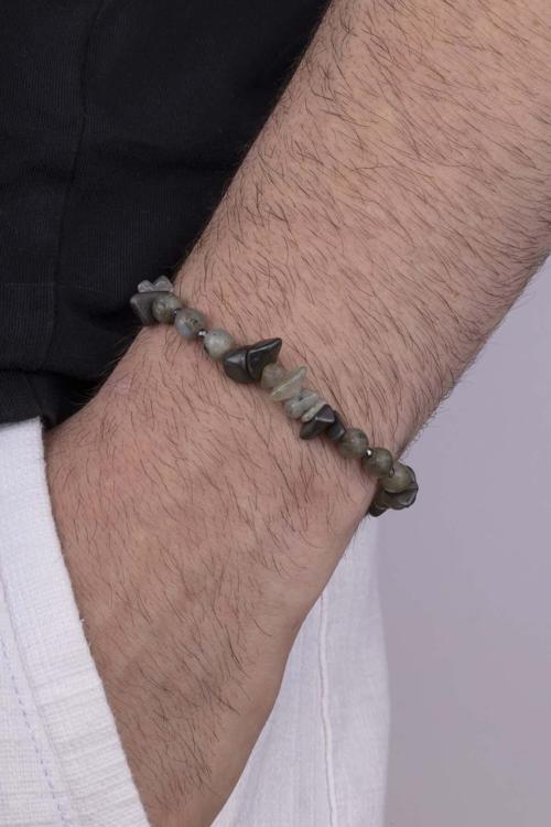 Karışık Form Akik Taşı Doğal Taş Erkek Bileklik