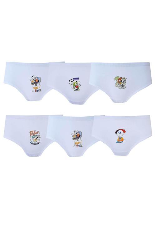 İç Giyim 6lı Kız Çocuk Baskılı Bato Pamuklu Slip Külot