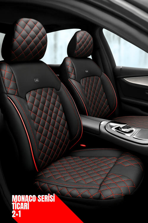 Dacia Logan Mcv 2013-2017 Stati̇on Vagon – Ticari Araç 2+1 Uyumlu Monaco Serisi Eviza Koltuk Kılıfı – Siyah, Kolay Montaj
