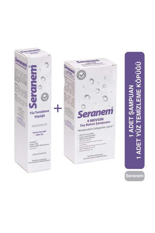 Seranem Saç Bakım Şampuanı 300 Ml + Seranem Akne Ve Yağlanma Karşıtı Yüz Temizleme Köpüğü 200 Ml
