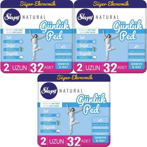 Natural Günlük Ped Uzun 32'li 3 Paket