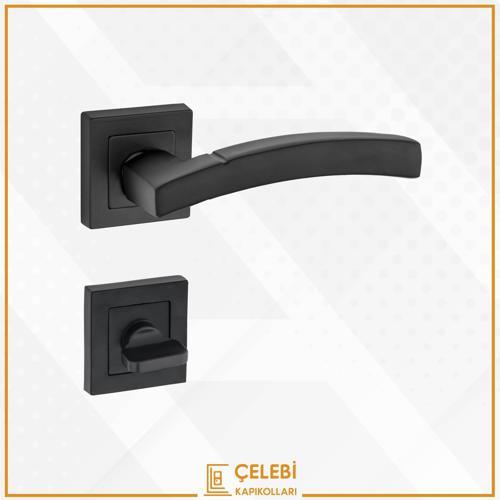 BALMONDİ KOL KARE ROZETLİ SİYAH WC KAPI KOLU