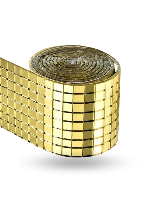 Büro Ev Ofis Etkinik Dekoru için 30X30CM Yapışkanlı Kare Gold Cam Mozaik Fayans Aynalı Dekor Panel