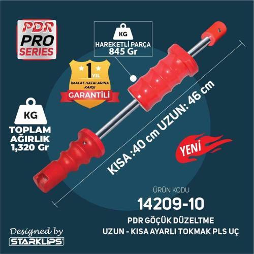 Pdr Kaporta Göçük Düzeltme Tokmağı Uzun Kısa Ayarlı Mil Plastik Uç Starklips 1,320KG K.40 U.46 cm