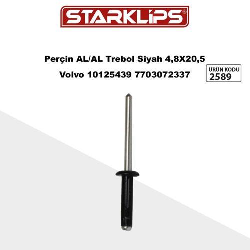 Perçin Alm. Yarıklı Trebol Siyah 4,8 X 20,5 Volvo 10125439 7703072337 Renault Peugeot 697045 25 Adet