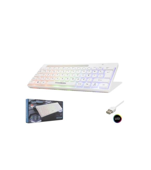 Hdx2608 Kablolu Oyuncu Mini Klavye Led Q Beyaz