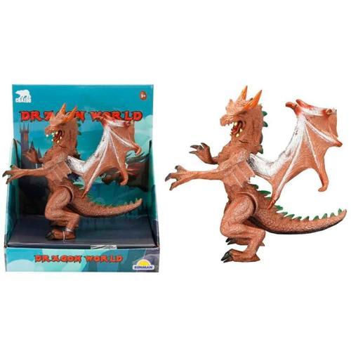 Standlı Ejderha Figürü 13 cm - Kahverengi