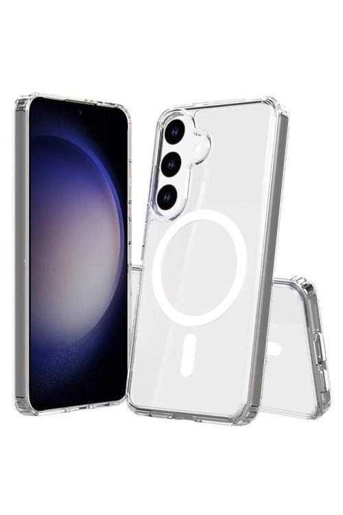 Samsung Galaxy S23 Fe Uyumlu Manyetik Magsafe Uyumlu, Crystalclear Telefon Kılıfı Pmma