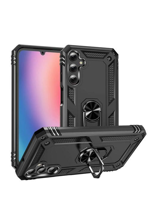 Samsung Galaxy A15 Uyumlu Kılıf Z-Vega Shockproof Standlı Yüzük Tutuculu Mega Case Kapak