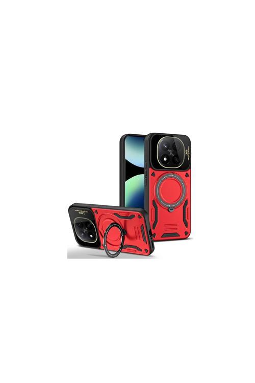 Xiaomi Redmi Note 14 Pro 5G Uyumlu Kılıf Joy Joy Standlı Lens Korumalı 360 Yüzük Aparatı