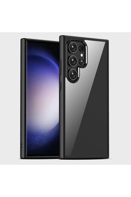 Galaxy S24 Ultra Uyumlu Kılıf Kenarı Renkli Arkası Şeffaf Kamera Korumalı Impact Protectıon