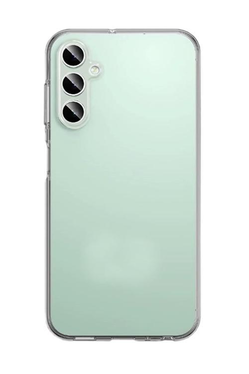 Galaxy S23 Fe Ile Uyumlu Kılıf Transparan Glasselegance Kamera Korumalı Arka Kapak Şeffaf Renk