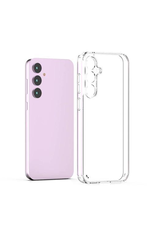 Galaxy S23 Fe Uyumlu Kılıf Transparan Z-Coss Glass Elegance Tam Koruma Arka Kapak Şeffaf Renk