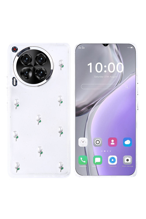 Tecno Camon 30 Uyumlu Kılıf Airbag Köşeli Şeffaf Baskılı Z-Kutup