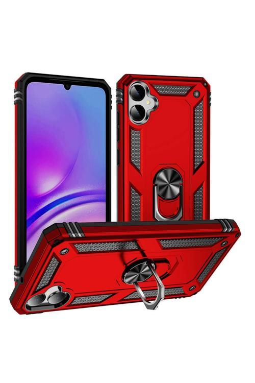 Samsung Galaxy A05 Uyumlu Kılıf Z-Vega Shockproof Standlı Yüzük Tutuculu Mega Case Kapak