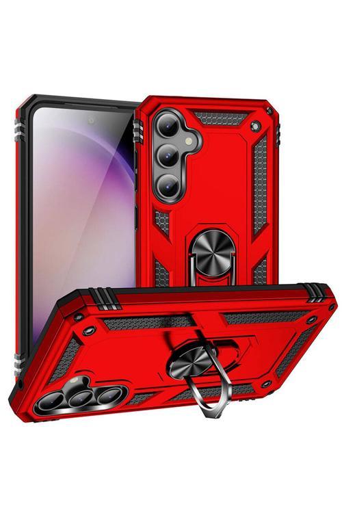 Samsung Galaxy S23 Fe Uyumlu Kılıf Z-Vega Shockproof Standlı Yüzük Tutuculu Mega Case Kapak
