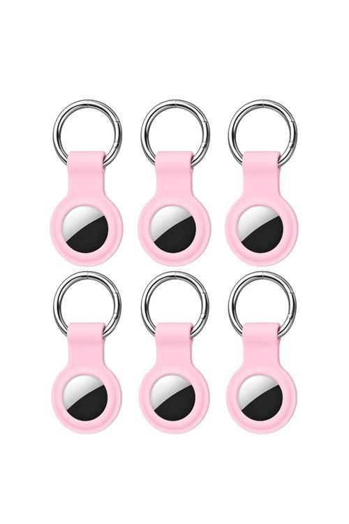 Uyumlu Anahtarlıklı Silikon Kılıf A010 Koruyucu Anahtarlık Pembe 6'Lı Paket