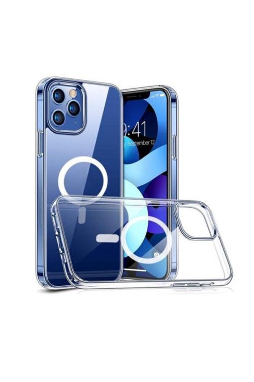 İphone 14 Uyumlu Transparent Manyetik Magsafe Uyumlu Şeffaf Cristalclear Kılıf Pmma