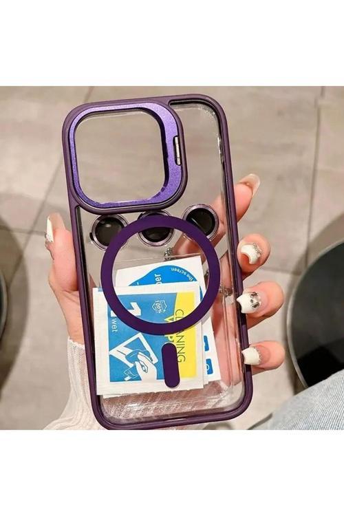 İphone 14 Pro Uyumlu Kamera Lens Hediyeli Stand Olabilen Magsafe Uyumlu Adventure Magnetic