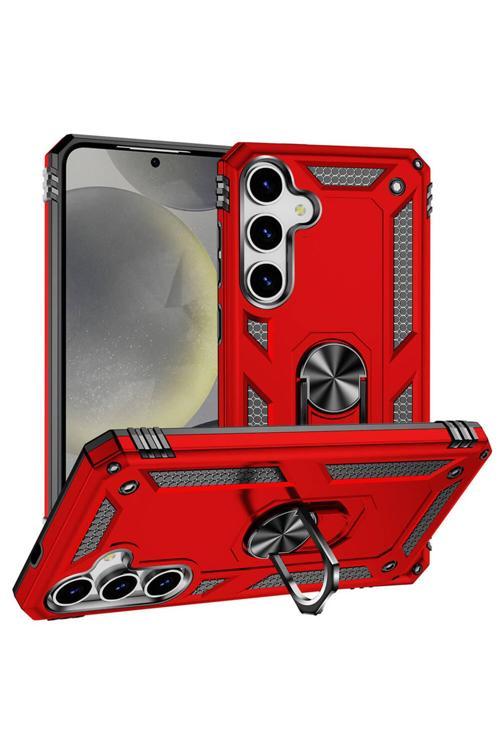 Samsung Galaxy S24 Uyumlu Kılıf Z-Vega Shockproof Standlı Yüzük Tutuculu Mega Case Kapak