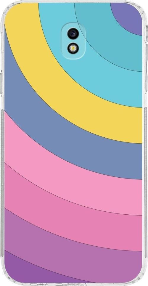 Samsung Galaxy J7 Pro Kamera Korumalı Kapak Renk Cümbüşü Tasarımlı Şeffaf Kılıf