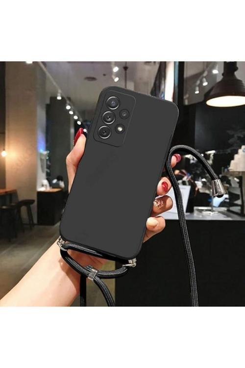 Realme C65 4G Uyumlu İpli Boyun Askılı Kılıf Kadife Yüzeyli Epiphany Kılıf