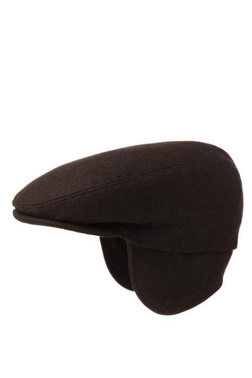 Kahve %100 Yün Kışlık Kulaklı Kasket Şapka