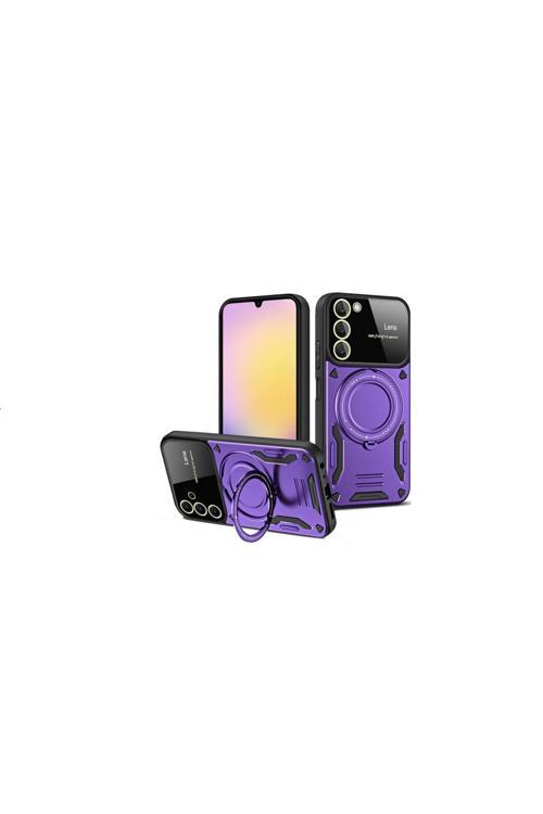 Samsung Galaxy S20 Fe Uyumlu Kılıf Joy Joy Standlı Lens Korumalı 360 Yüzük Aparatı