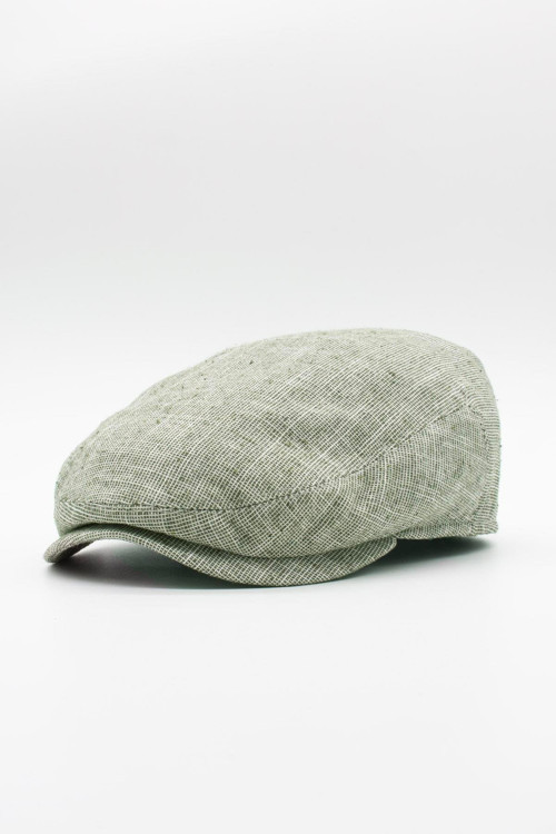 Erkek Keten Premium Açık Yeşil Şapka Yazlık Flat Cap Kasket